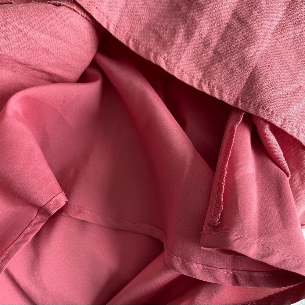 Gal Meets Glam | Ruth Belted Fit & Flare Dress in Rosemist,  linen blend, 10P - Picture 8 of 15
